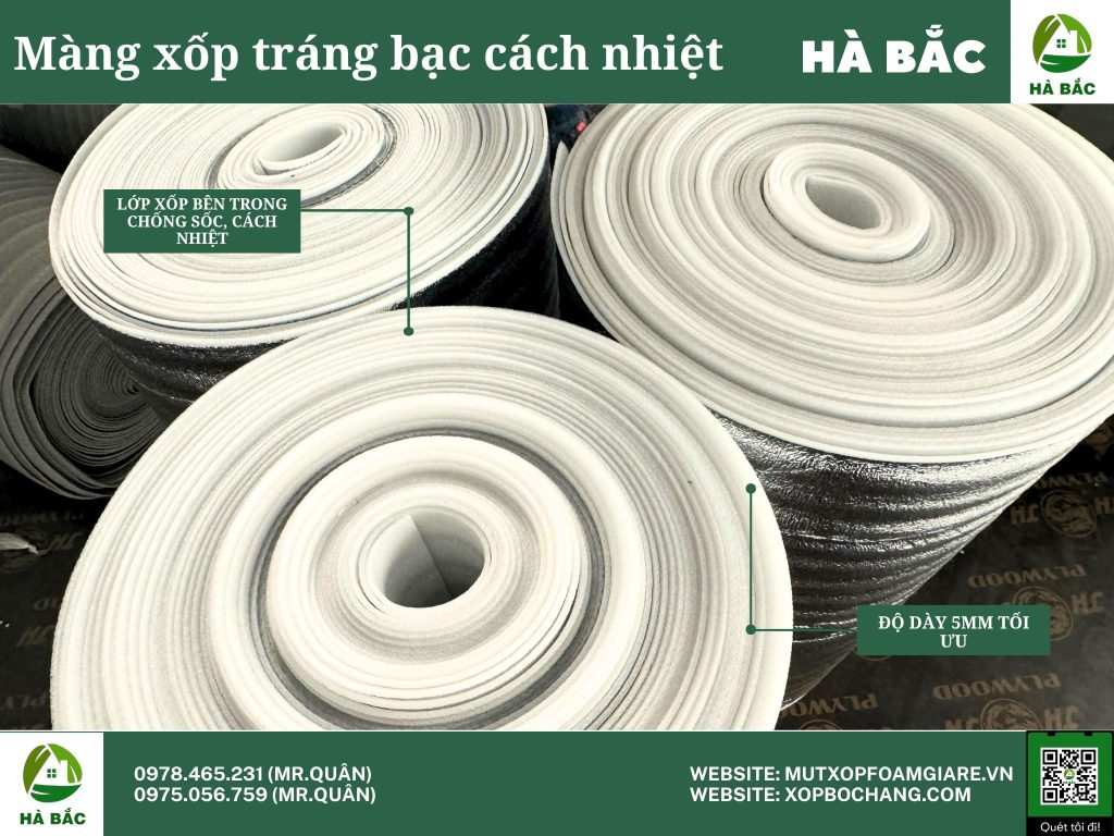 Cuộn màng xốp tráng bạc 