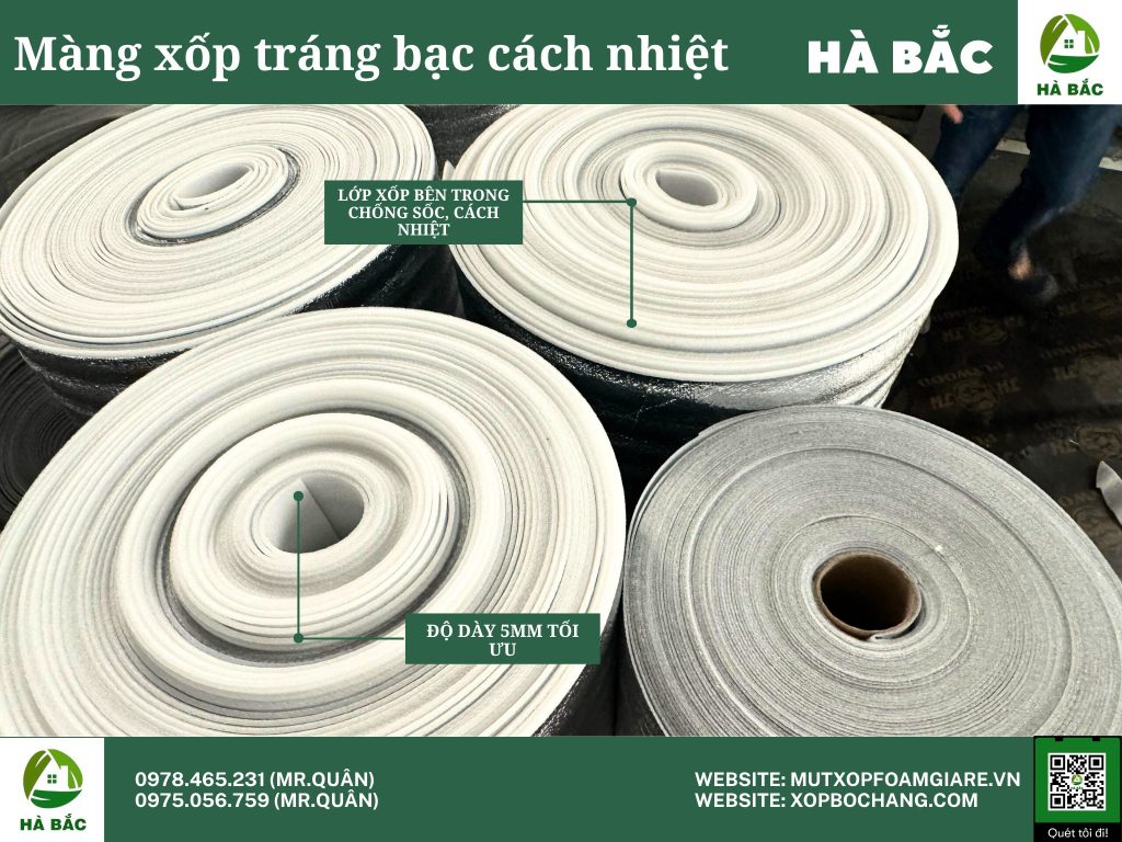 Cuộn màng xốp tráng bạc 